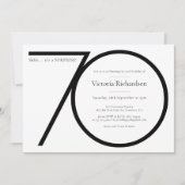 Zwart Wit Minimalistische Verrassing 70e Verjaarda Kaart (Voorkant)