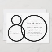 Zwart Wit Minimalistische Verrassing 80e Verjaarda Kaart (Voorkant)