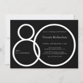 Zwart-wit minimalistische verrassing 80ste verjaar kaart (Voorkant)