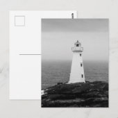 Zwart-wit minimalistische vuurtoren briefkaart (Voorkant / Achterkant)