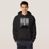 Zwart-wit minimalistische vuurtoren hoodie (Voorkant volledig)