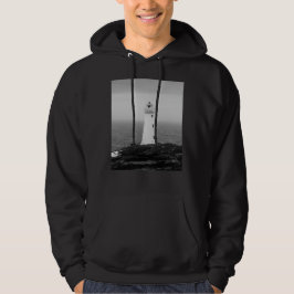 Zwart-wit minimalistische vuurtoren hoodie