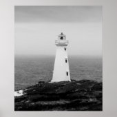 Zwart-wit minimalistische vuurtoren poster (Voorkant)