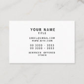 Zwart-wit Minimalistische Witte Achtergrond Met Visitekaartje (Achterkant)