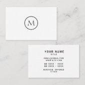 Zwart-wit Minimalistische Witte Achtergrond Met Visitekaartje (Voorkant / Achterkant)