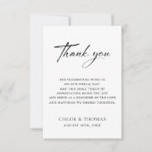 Zwart & Wit Minimalistische Witte Bruiloft Bedankkaart (Voorkant)