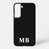 Zwart-wit | Minimummonogram modern Initiaal Samsung Galaxy Hoesje (Achterkant)