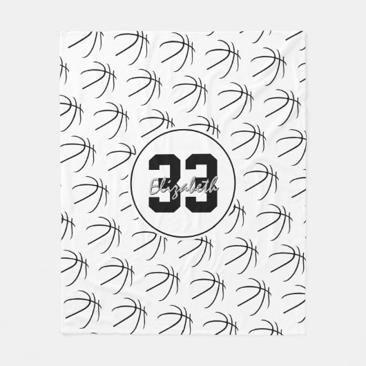 zwart wit minimumpatroon fleece deken (Voorkant)