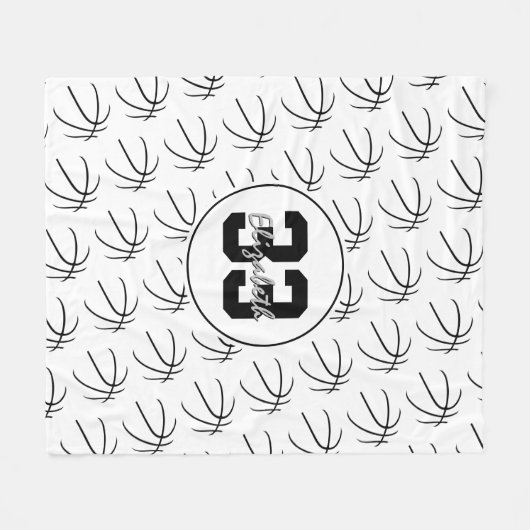 zwart wit minimumpatroon fleece deken (Voorkant (Horizontaal))