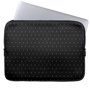Zwart wit minuscule poladots patroon schattig laptop sleeve