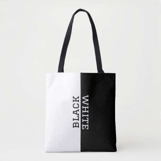 Zwart-wit Mirroring Tekst minimalistische Canvas t Tote Bag (Voorkant)