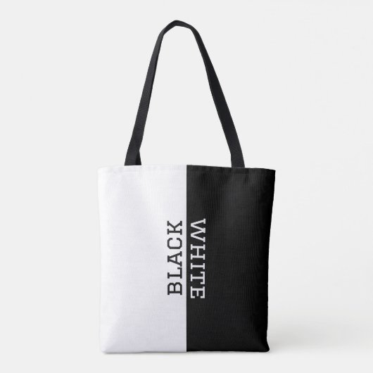 Zwart-wit Mirroring Tekst minimalistische Canvas t Tote Bag (Achterkant)