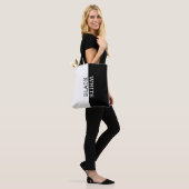 Zwart-wit Mirroring Tekst minimalistische Canvas t Tote Bag (Op model)