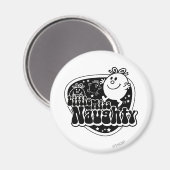 Zwart-wit Miss Naughty Magneet (Voorkant / Achterkant)