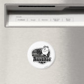 Zwart-wit Miss Naughty Magneet (Insitu (Vaatwasser))