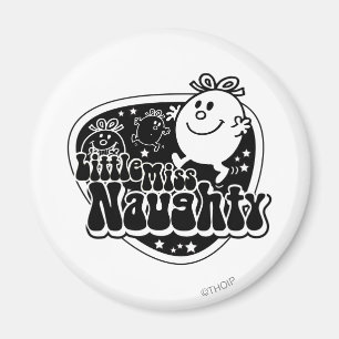 Zwart-wit Miss Naughty Magneet