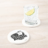 Zwart-wit Miss Naughty Zandsteen Onderzetter (Zijkant)