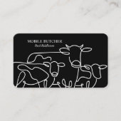 Zwart-wit mobiele slager veehouder visitekaartje (Voorkant)