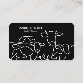 Zwart-wit mobiele slager veehouder visitekaartje