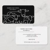 Zwart-wit mobiele slager veehouder visitekaartje (Voorkant / Achterkant)