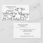 Zwart-wit mobiele slager veehouder visitekaartje (Voorkant / Achterkant)