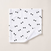 Zwart-wit Mod Bow Pattern Bad Handdoek (Wasdoekje)