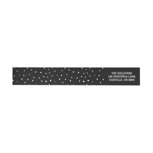 Zwart-wit Mod Polka Dots Pattern-label
