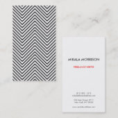 ZWART-WIT MOD ZIGZAG PATROON VISITEKAARTJE (Voorkant / Achterkant)