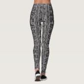 Zwart-wit modderdoek print Leggings (Achterkant)