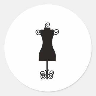 Zwart-wit Mode Mannequin Ronde Sticker