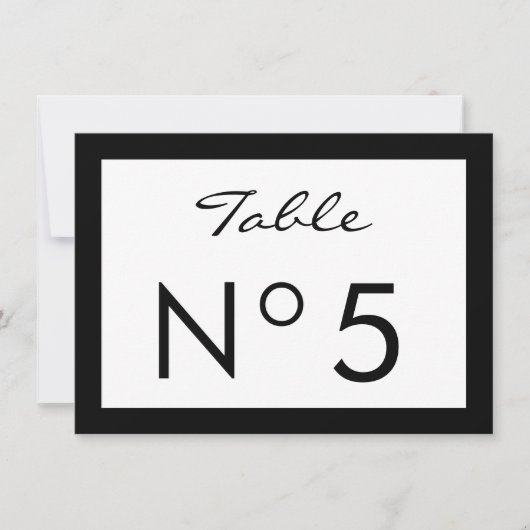 Zwart & Wit Mode Sweet 16 TAFELNUMMER KAART (Voorkant)