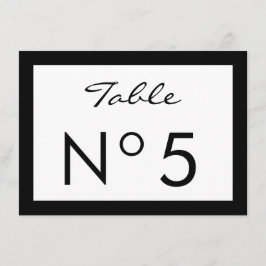 Zwart & Wit Mode Sweet 16 TAFELNUMMER KAART