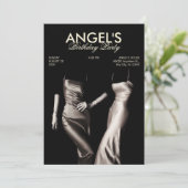 ZWART WIT MODE ZIJDE JURK GLAMOUR ESTHETISCH  KAART (Staand voorkant)