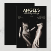 ZWART WIT MODE ZIJDE JURK GLAMOUR ESTHETISCH  KAART (Voorkant / Achterkant)