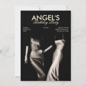 ZWART WIT MODE ZIJDEN JURK GLAMOUR ESTHETISCH KAART (Voorkant)