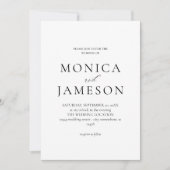 Zwart & Wit Modern 2v Trouw Uitnodiging (Voorkant)