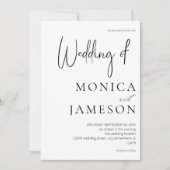 Zwart & Wit Modern 3 Trouwen Kaart (Voorkant)