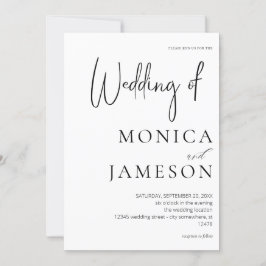 Zwart & Wit Modern 3 Trouwen Kaart