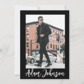 Zwart & Wit Modern 40e verjaardagsfeestje Kaart (Achterkant)