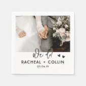 Zwart-wit modern aangepast fotohuwelijk servet (Voorkant)