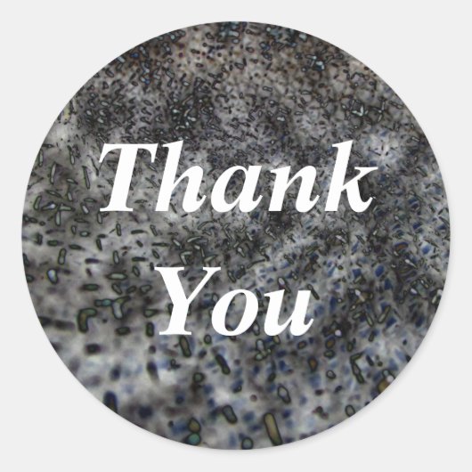 Zwart-wit Modern Abstract Algemeen Dank u Ronde Sticker (Voorkant)