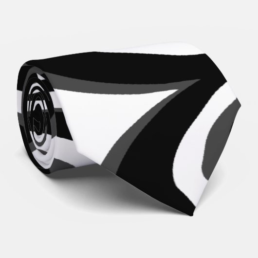 Zwart-wit modern Abstract Funky Stropdas (Opgerold)