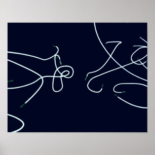 Zwart-wit, modern, Abstract gebied Poster