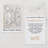 Zwart Wit Modern Abstract Geometrisch Fine Art Visitekaartje (Voorkant / Achterkant)