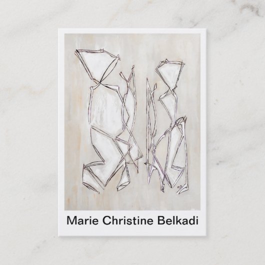 Zwart Wit Modern Abstract Geometrisch Fine Art Visitekaartje (Voorkant)