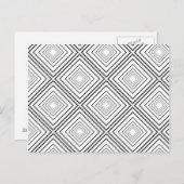 Zwart wit modern abstract geometrisch patroon briefkaart (Voorkant / Achterkant)