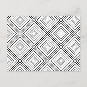 Zwart wit modern abstract geometrisch patroon briefkaart