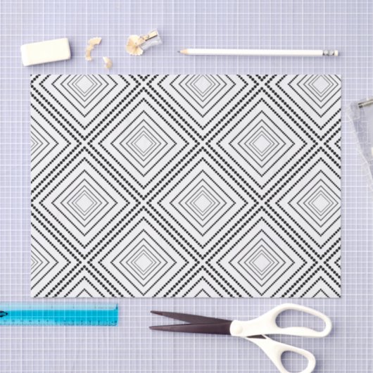 Zwart wit modern abstract geometrisch patroon tissuepapier (Craft)