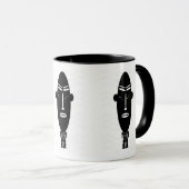 Zwart-wit modern abstract gezichts kunst mok (Voorkant rechts)