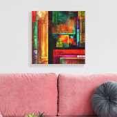 Zwart-wit Modern Abstract Kunstpatroon #04 Canvas Afdruk (Insitu (Woonkamer))